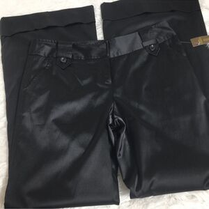 Copper Key black satin wide leg dress pants